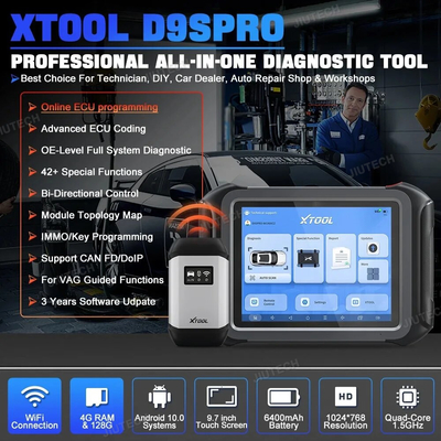XTOOL D9S Pro Upgraded of D9Pro Car Diagnostic Tools ECU Programming Coding Key Programmer Topology Map Active Test CAN