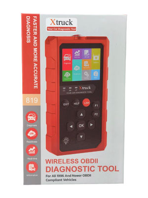 Xtruck 819 OBD2 Tarayıcı Otomotiv Teşhis Aracı, 9 Ana Protokol Desteği, 2,8 inç IPS Ekran ve 16 pinli OBDII Konnektör