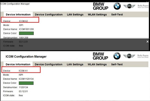 BMW ICOM A2 Karşılaştırma