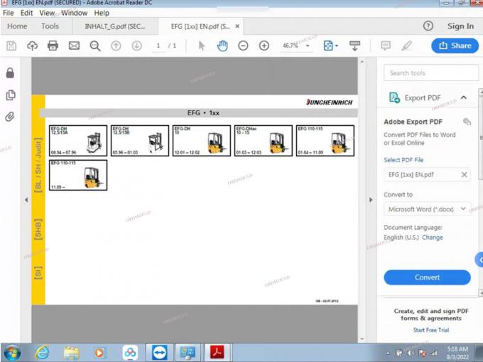 F110 For Judit Incado Kutusu ile tablet Jungheinrich 4 4.37 Yazılım Parçası Kataloğu ile Forklift Tanıtıcı Araç Judit ET EN Tanıtıcı Araçlar 30