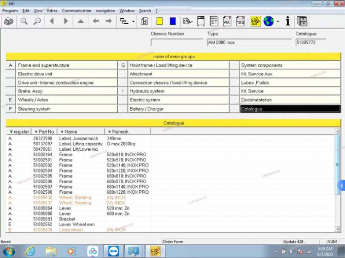 F110 For Judit Incado Kutusu ile tablet Jungheinrich 4 4.37 Yazılım Parçası Kataloğu ile Forklift Tanıtıcı Araç Judit ET EN Tanıtıcı Araçlar 34